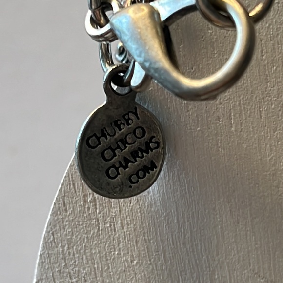 Chubby Chico Charms Bracelet Made in USA Silver Tone & Clear Beads - Picture 3 of 3